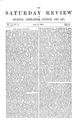 Saturday review Samstag 30. Juni 1866