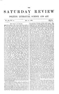 Saturday review Samstag 21. Juli 1866