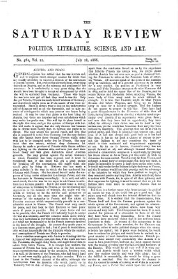 Saturday review Samstag 28. Juli 1866