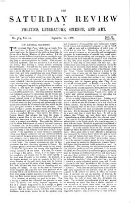 Saturday review Samstag 22. September 1866