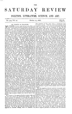 Saturday review Samstag 27. Oktober 1866