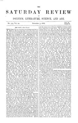 Saturday review Samstag 3. November 1866