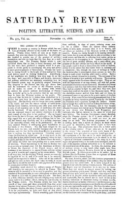 Saturday review Samstag 17. November 1866