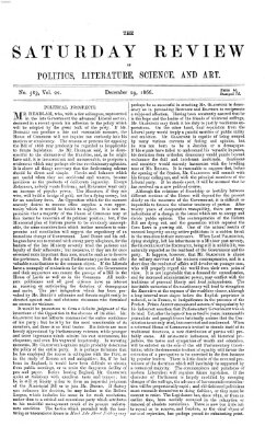 Saturday review Samstag 29. Dezember 1866