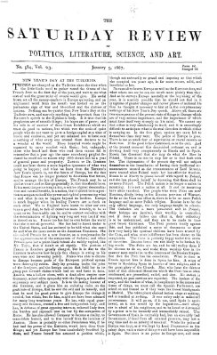 Saturday review Samstag 5. Januar 1867