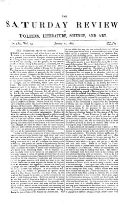 Saturday review Samstag 12. Januar 1867