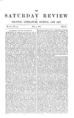 Saturday review Samstag 4. Mai 1867