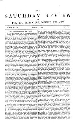 Saturday review Samstag 3. August 1867