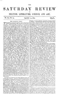 Saturday review Samstag 14. September 1867