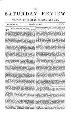 Saturday review Samstag 28. September 1867