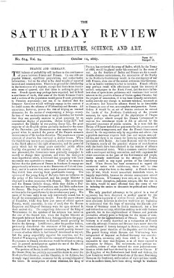 Saturday review Samstag 12. Oktober 1867