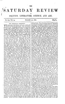 Saturday review Samstag 30. November 1867