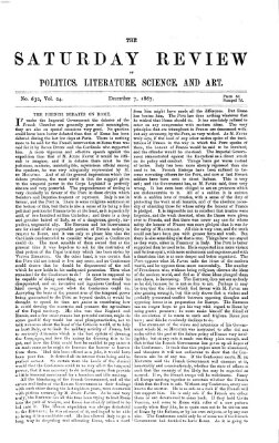 Saturday review Samstag 7. Dezember 1867