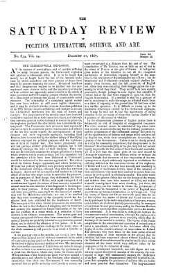 Saturday review Samstag 21. Dezember 1867