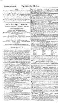 Saturday review Samstag 23. November 1867