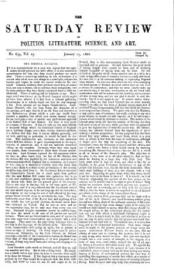 Saturday review Samstag 25. Januar 1868