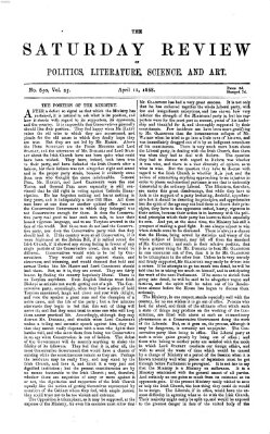 Saturday review Samstag 11. April 1868