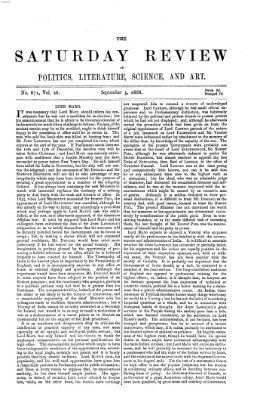 Saturday review Samstag 5. September 1868