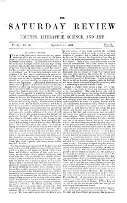 Saturday review Samstag 12. September 1868