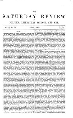 Saturday review Samstag 3. Oktober 1868