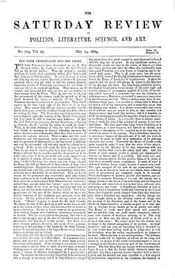 Saturday review Samstag 29. Mai 1869