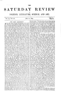 Saturday review Samstag 10. Juli 1869