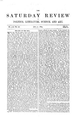 Saturday review Samstag 31. Juli 1869