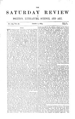 Saturday review Samstag 2. Oktober 1869