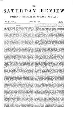 Saturday review Samstag 29. Januar 1870