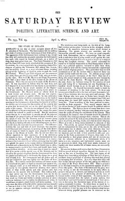 Saturday review Samstag 2. April 1870