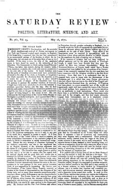 Saturday review Samstag 28. Mai 1870