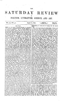 Saturday review Samstag 6. August 1870