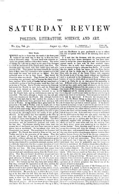 Saturday review Samstag 27. August 1870