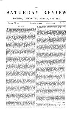 Saturday review Samstag 3. September 1870