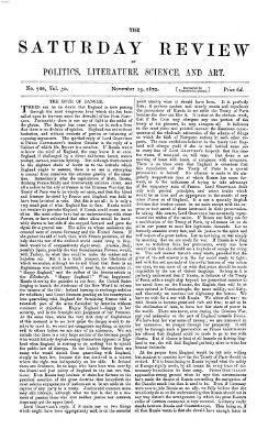 Saturday review Samstag 19. November 1870