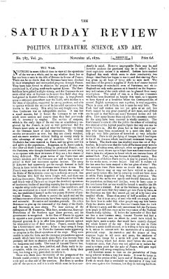 Saturday review Samstag 26. November 1870