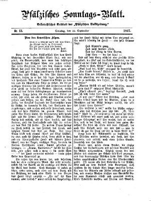 Pfälzisches Sonntags-Blatt (Pfälzische Volkszeitung) Sonntag 22. September 1867