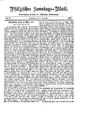 Pfälzisches Sonntags-Blatt (Pfälzische Volkszeitung) Sonntag 17. November 1867