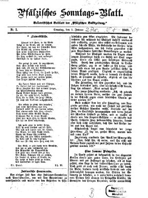 Pfälzisches Sonntags-Blatt (Pfälzische Volkszeitung) Sonntag 5. Januar 1868