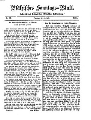 Pfälzisches Sonntags-Blatt (Pfälzische Volkszeitung) Sonntag 5. Juli 1868