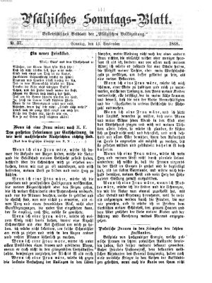 Pfälzisches Sonntags-Blatt (Pfälzische Volkszeitung) Sonntag 13. September 1868