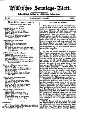 Pfälzisches Sonntags-Blatt (Pfälzische Volkszeitung) Sonntag 8. November 1868