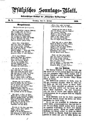 Pfälzisches Sonntags-Blatt (Pfälzische Volkszeitung) Sonntag 31. Januar 1869