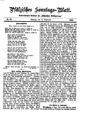 Pfälzisches Sonntags-Blatt (Pfälzische Volkszeitung) Sonntag 12. September 1869