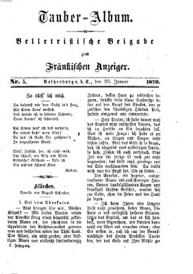 Tauber-Album (Fränkischer Anzeiger) Donnerstag 20. Januar 1870