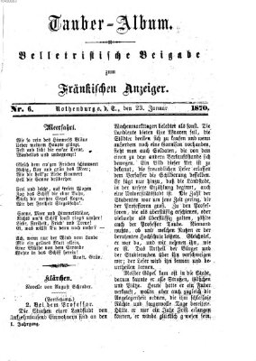 Tauber-Album (Fränkischer Anzeiger) Sonntag 23. Januar 1870