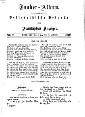 Tauber-Album (Fränkischer Anzeiger) Donnerstag 3. Februar 1870