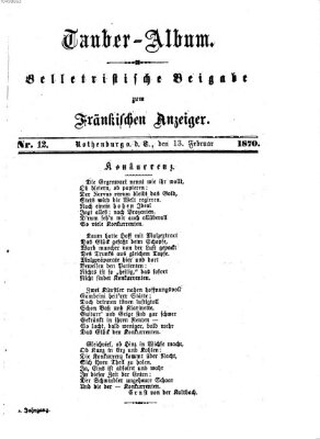 Tauber-Album (Fränkischer Anzeiger) Sonntag 13. Februar 1870