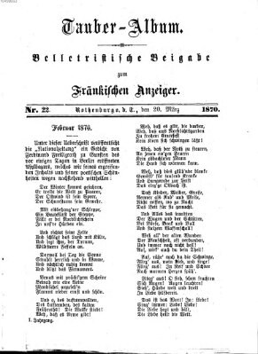 Tauber-Album (Fränkischer Anzeiger) Sonntag 20. März 1870