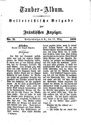 Tauber-Album (Fränkischer Anzeiger) Donnerstag 31. März 1870